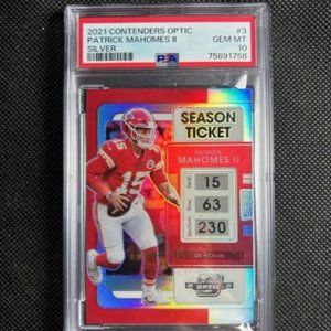 2021 Contenders Optic Patrick Mahomes Silver Prizm #3 PSA 10 GEM MINT POP 2